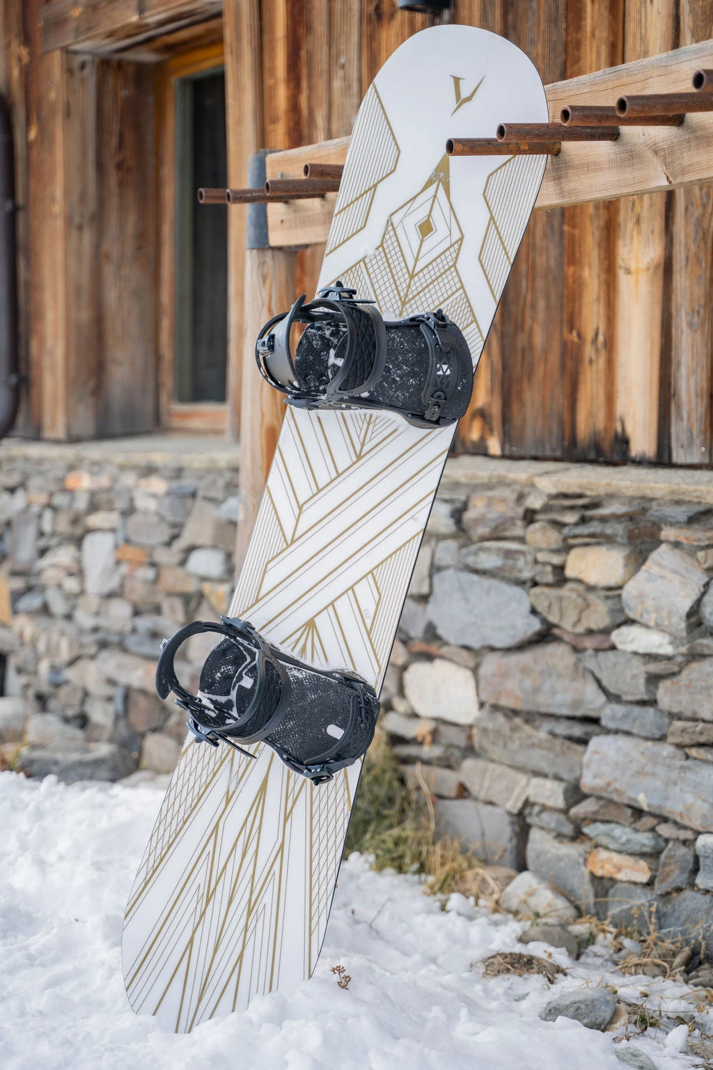 DJ Aguila White Art Deco 155 2023 Snowboard - Afbeelding 3