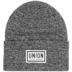Union High Cuff Beanie Black White Marl