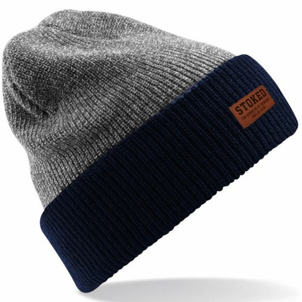 Two Tone Beanie Heather Grey/ French Navy 1 Two Tone Beanie Heather Grey/ French Navy