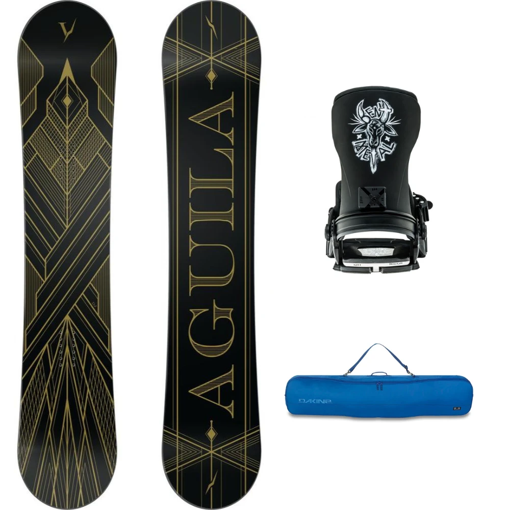 Aguila Black 159 Snowboard + Transfer Black Snowboardbindingen + Pipe Snowboardbag Deep Blue 165 1 Aguila Black 159 Snowboard + Transfer Black Snowboardbindingen + Pipe Snowboardbag Deep Blue 165