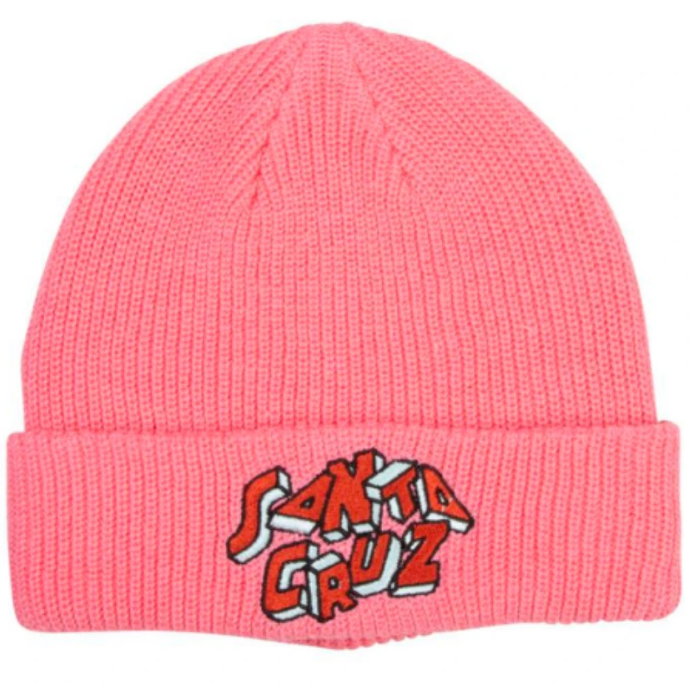 Santa Cruz Scattered Strip Beanie Candy Pink 1 Santa Cruz Scattered Strip Beanie Candy Pink