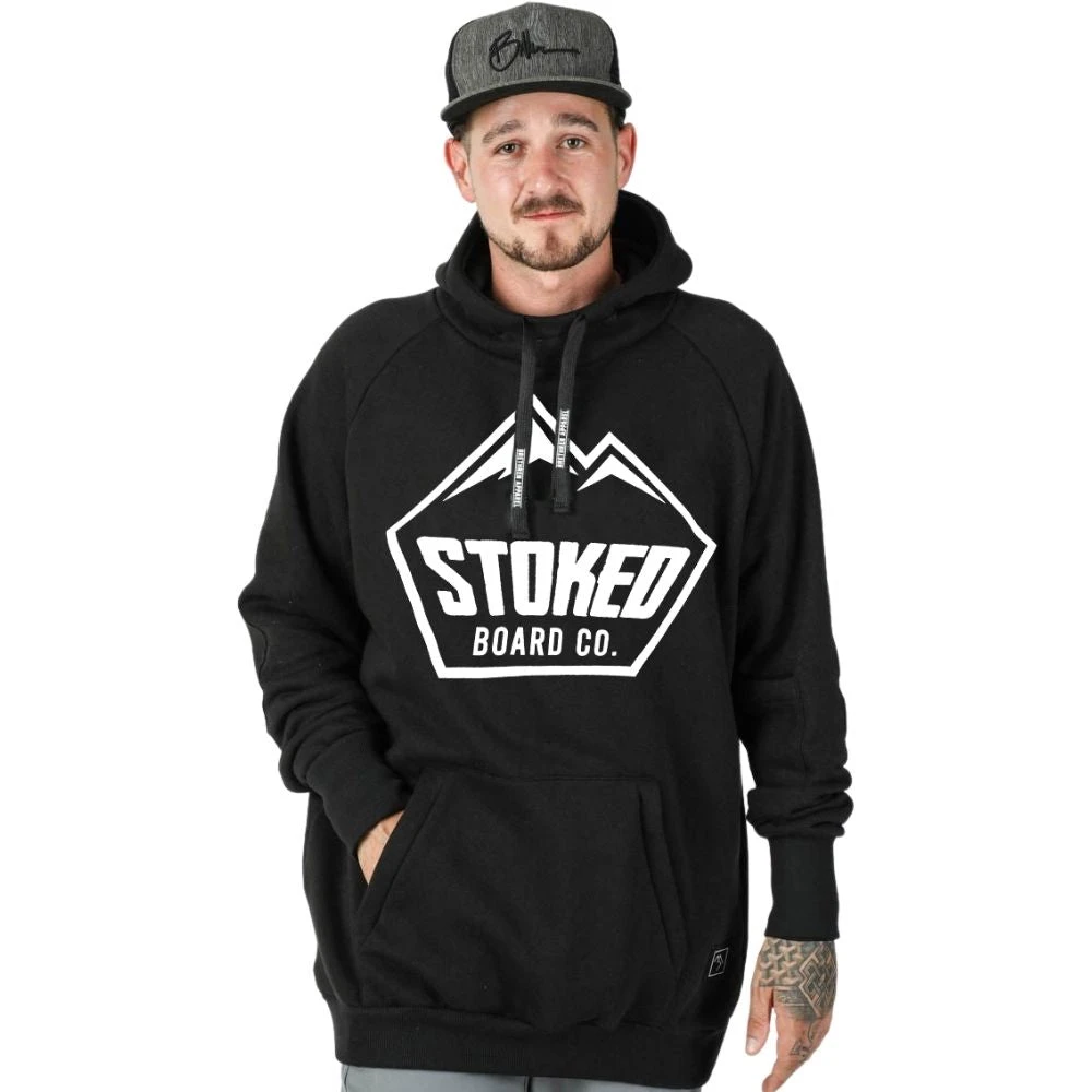 Stoked Shred Snowboard Hoodie Black