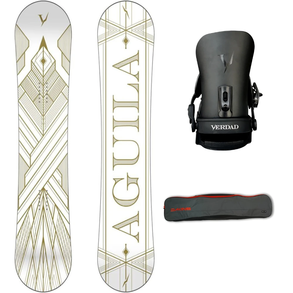 Aguila White 155 Snowboard + V Pro Snowboardbindingen + Pipe Snowboardbag Steel Grey 157 1 Aguila White 155 Snowboard + V Pro Snowboardbindingen + Pipe Snowboardbag Steel Grey 157