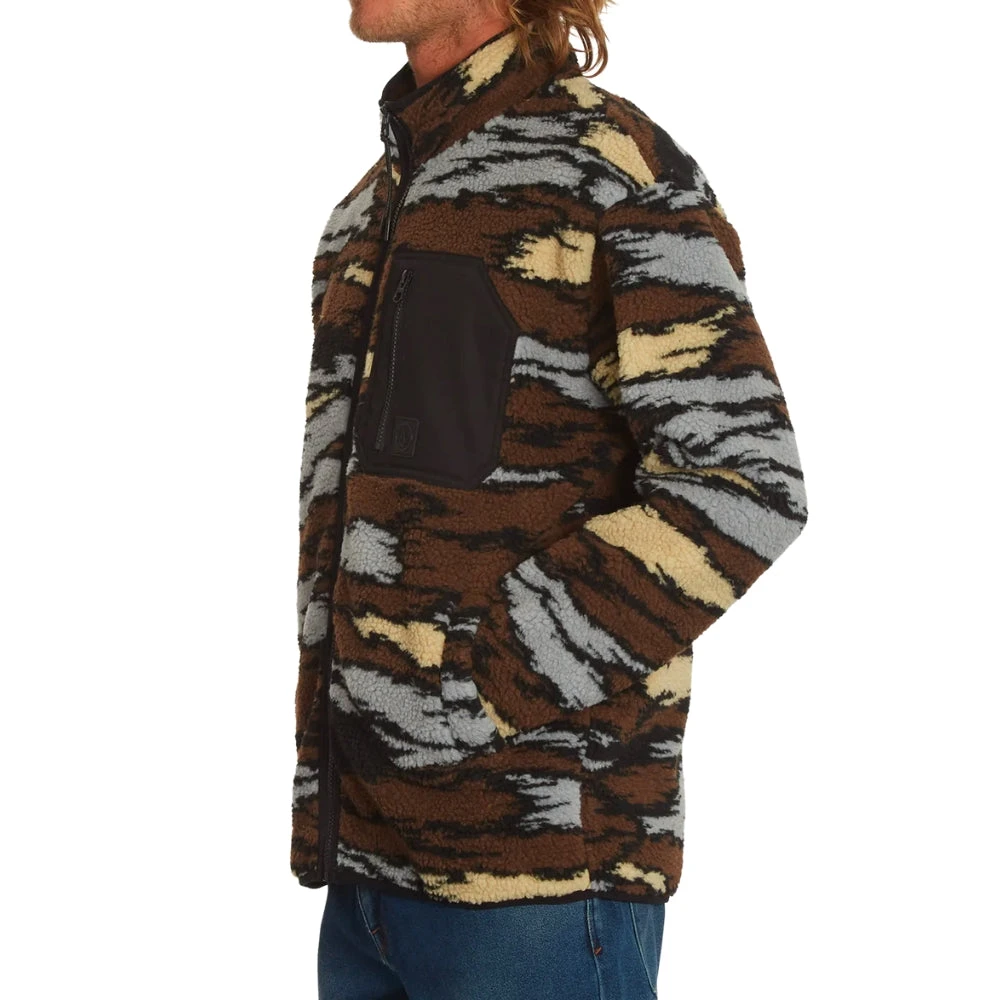 Volcom Muzzer Fuzzar Zip Sweatshirt Bark Brown - Afbeelding 2
